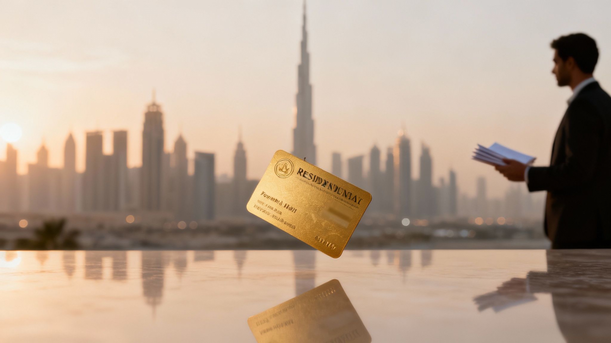 A modern cityscape view of Dubai's skyline, representing the opportunities available with a UAE Golden Visa.